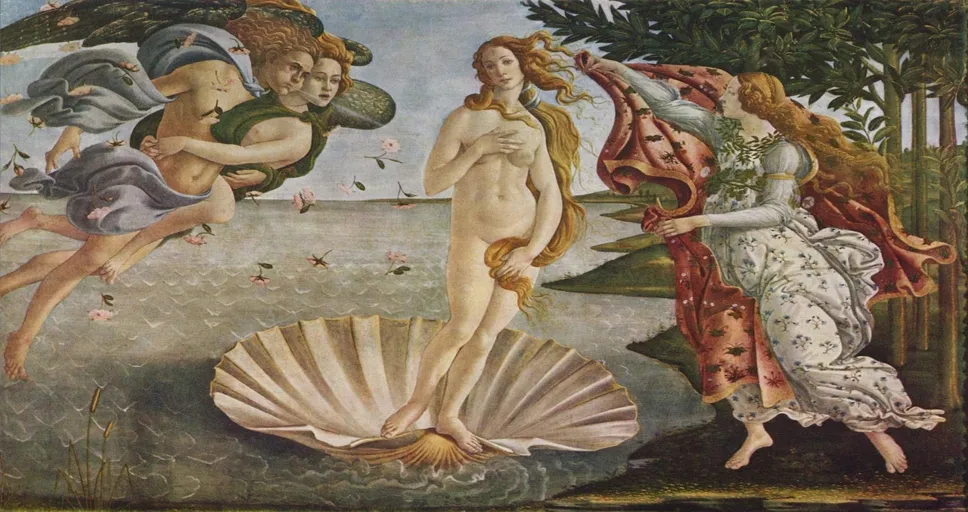 venus conjunct jupiter synastry - oil painting, venus, sandro botticelli