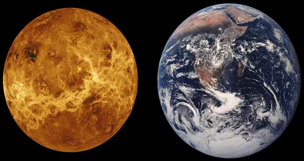 venus in 9th house synastry - venus, earth, size comparison